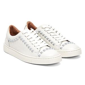 Frye Ivy Deco Stud Low Lace white sneaker size 6